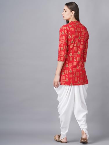 Image of Women Rayon Straight Golden Foil Printed Kurta with Palazzo || Kurti with Palazzo Set for Casual Party & Festival Wear in Round Neck with 3 /4 Sleeve for Girls