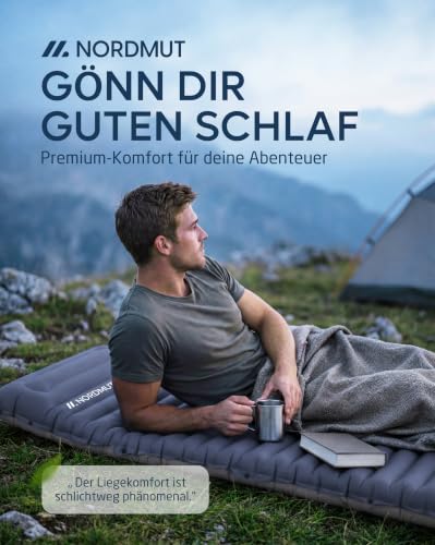 NORDMUT® Isomatte Ultraleicht [mit Reparaturset] - Aufblasbare Luftmatratze Camping kleines Packmaß - Camping Matratze Wetterfest für… – Ansicht 2