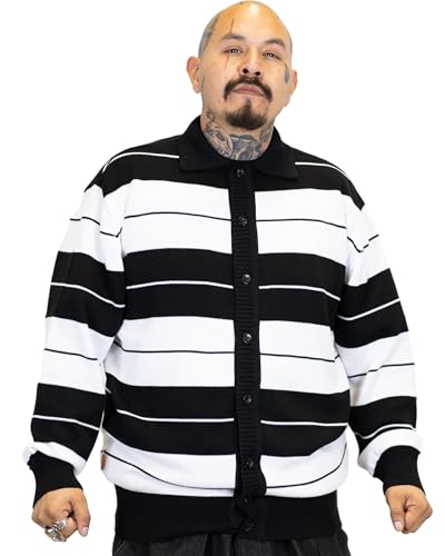 FB County Charlie Brown Striped Long Sleeve Shirt - Unisex Cotton Button Down Long Sleeve Collared Shirt