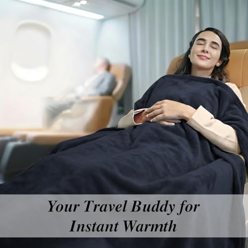 Image of Cloth Fusion Nimbus 280 GSM Fleece Blanket, Navy Blue, Single 58x86 inches | Double-Brushed Both Sides, Anti-Pilling Weave, Colour-Lock Dye, Reinforced Stitching, Machine Washable