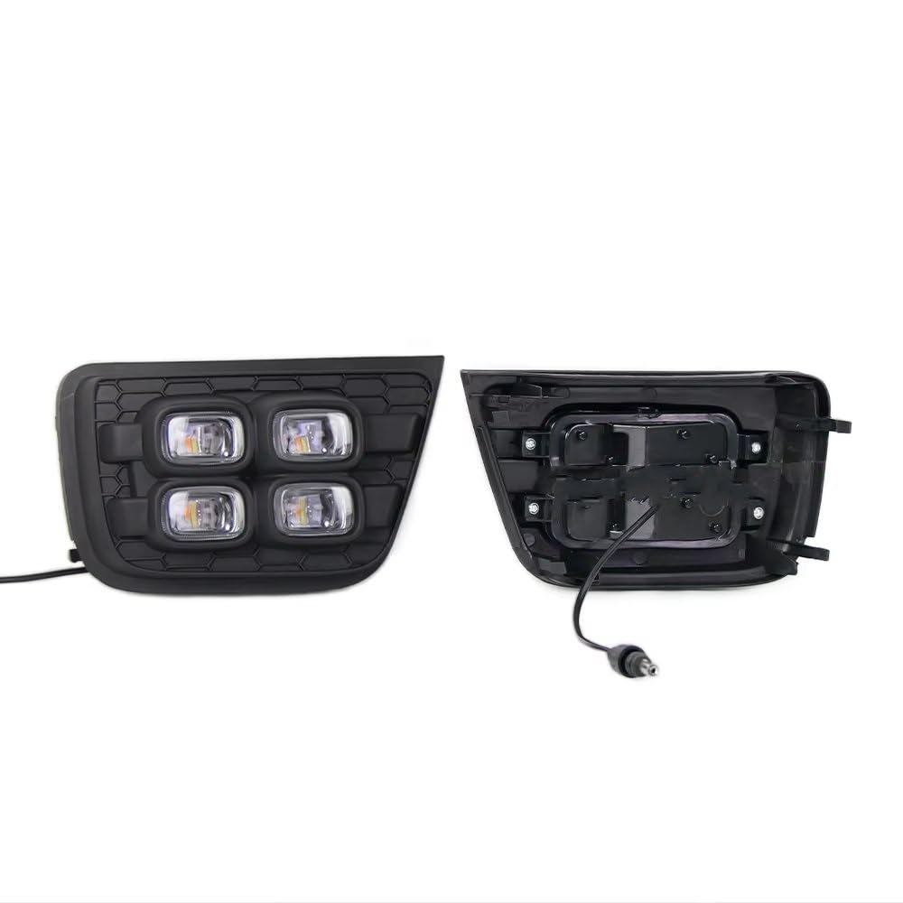 Conjunto Faros Antiniebla 2 Uds Para Toyota Para 4Runner N21 2006 - 2009 Luces Diurnas LED DRL Para Coche Con Indicadores De Señal De Giro Luz Diurna Antiniebla Antiniebla Delantero(White and Yellow)