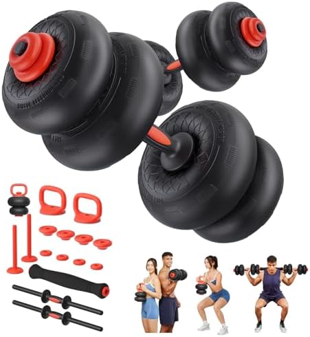Adjustable Dumbbell Set, Free Weight Set with Silent Anti-Collisi...