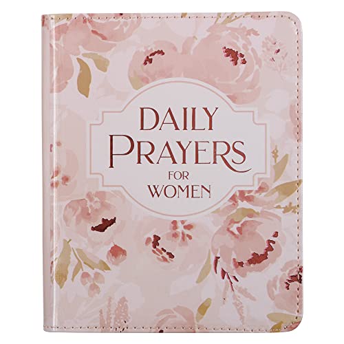 Daily Prayers for Women Devotional, Pink Floral Faux Leather Flexcover