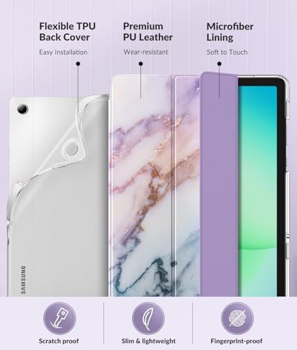 Image of MoKo Case for Samsung Galaxy Tab A11+ Plus 11 inch 2025, Purple Marble