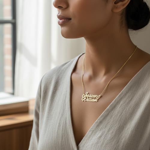 Image of Custom Name Necklace - 925 Sterling Silver & 316 Stainless Steel, 14 Fonts & Multi-Language Options, 4 Colors, 5 Chain Styles, Personalized Gift with Premium Box