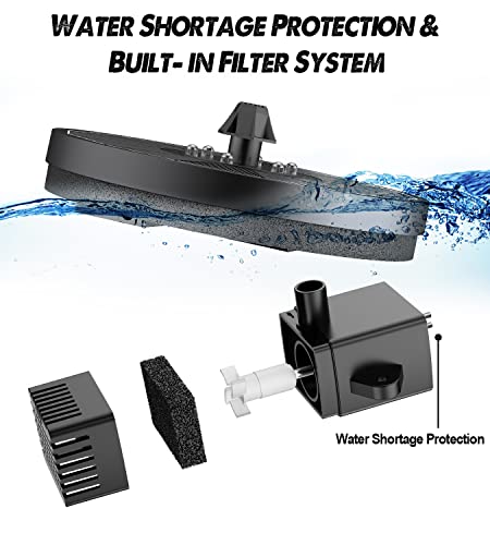 Yzert Solar Fountain Pump For Bird Bath With Lights Glass Panel, 3.5W Solar Water Fountain With 2200 Mah Battery, Bird Bath Fountains Solar Power With 8 Nozzles For Garden, Pond,Outdoor (White) #TOP3