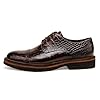 Penny Loafers for Men,Leather Oxfords Business Brogue Shoes, Crocodile Pattern