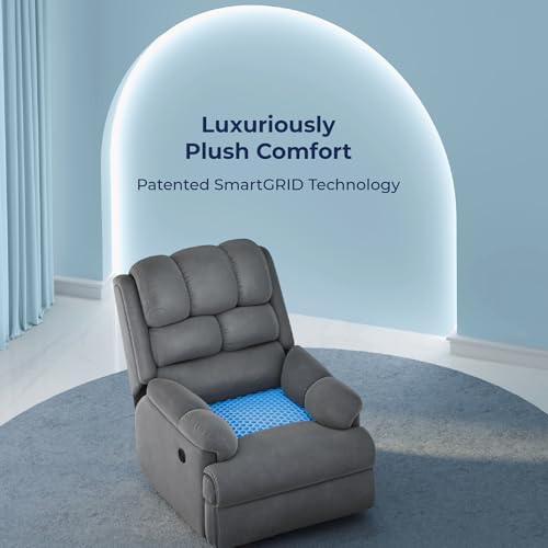 Image of The Sleep Company Luxe Motorised Recliner Sofa | Patented SmartGRID Technology | German Engineered Mechanism | 1 Seater - Superior Seat Comfort | Premium Upholstery | Grey | Free Installation