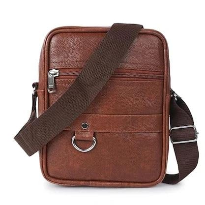 LOVVA PARIS Unisex Leather Crossbody Bag, 23 x 18 x 6 cm, Brown (Brown) (B0DF3SV22G) Amazon Price History, Amazon Price Tracker