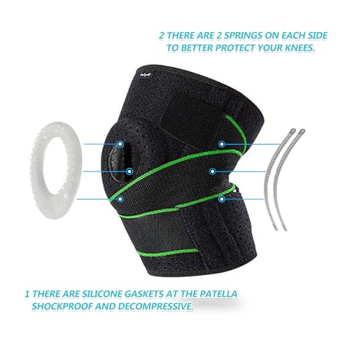 Image of DOUFURT Knee Brace for Men & Women, Side Stabilizers & Patella Gel Pads | Plus Size Adjustable Knee Brace Support Relieves Meniscus Tears, Knee Pain, Arthritis, ACL /MCL Recovery, Daily Activities