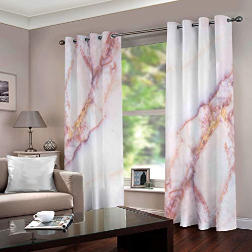Draperies occultantes à oeillets marbre blanc pour le bien-être du salon