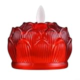 Lampe Bouddha rouge : fabriquée à partir de plastique léger mesurant 7 x 7 x 7 cm, disponible en rouge, jaune et rose, cette pièce décorative est facile à placer sur des tables, des étagères ou des autels