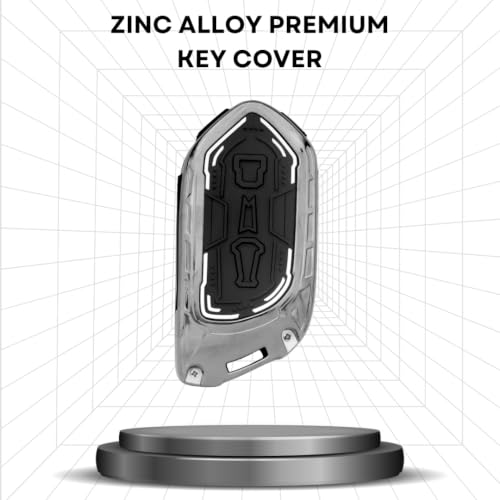 Image of KEYCEPT Metal Armor Key Cover Compatible for Kia Syros, EV6, EV9 Seltos 2026 4 Button smart Key with Keychain . (Metal Armor)