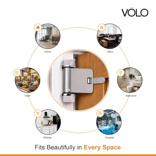 Image of VOLO Door Closer | Heavy Duty Automatic Door Closer | Adjustable Door Speed for Home Office Hotel & Commercial Doors | 1 Year Warranty | (Helix Silver | 40 Kg Capacity | Spring)