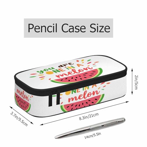 Image of Watermelon Pencil Case You Are One In A Melon Sweet Summer Fruit Pencil Bag Pen Markers Pouch Holder Organizer for Boy Girl School Students