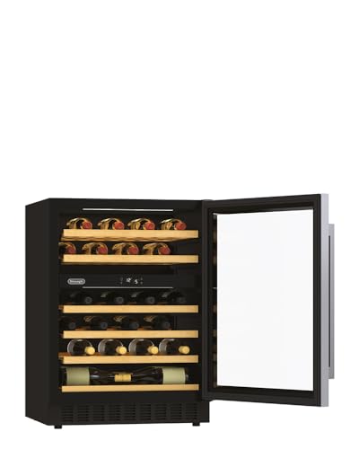 De'Longhi CA6DZ6G Cantinetta Refrigerata Vino, Da Incasso, Sotto Top, 134 Litri, 39 dB(A) 8 Ripiani In Legno, Controllo Temperatura, Luce Interna, Porta Reversibile, Colore Nero, Classe Energetica F - immagine 3