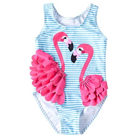 Baby Girl One Piece Swimsuit Swimwear Toddler Kid Flamingo Bikini Bathing Suit Sunsuit Rash Guard L Cover