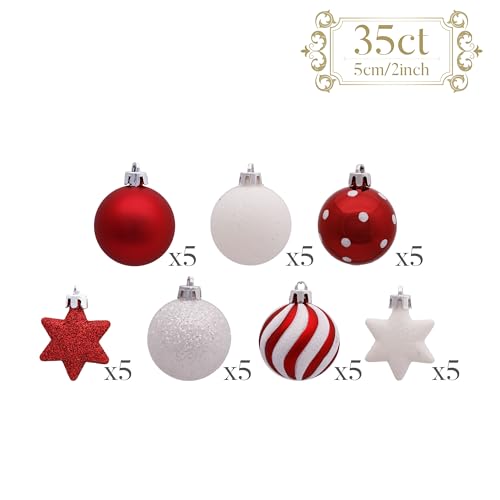 Victor's Workshop Weihnachtskugeln 35tlg. 5cm Plastik Christbaumkugeln Set, Weihnachtsbaumschmuck Dekoration Christbaumschmuck für… – Ansicht 6