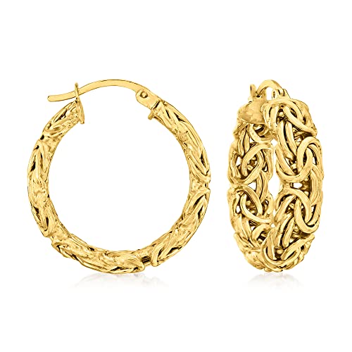 Ross-Simons 18Kt Gold Over Sterling Small Byzantine Hoop Earrings #TOP17