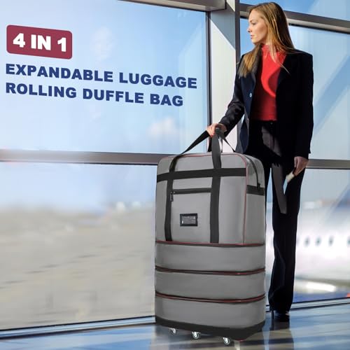 ELDA Expandable Foldable Suitcase Luggage with Universal Wheels Rolling Travel Bag Duffel Bag for Men Women Large Capacity Lightweight Luggages