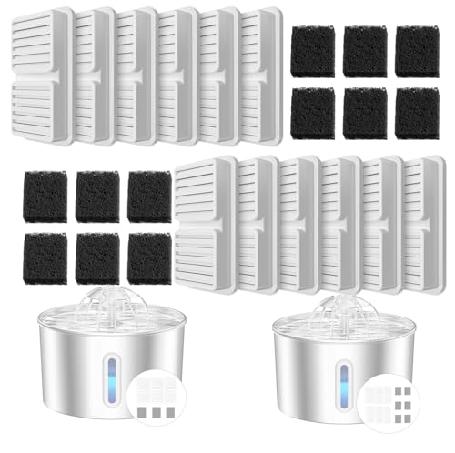 Cat Water Fountain 12 Filters & 12 Sponges Replacement Cartridge for Cats Pet...