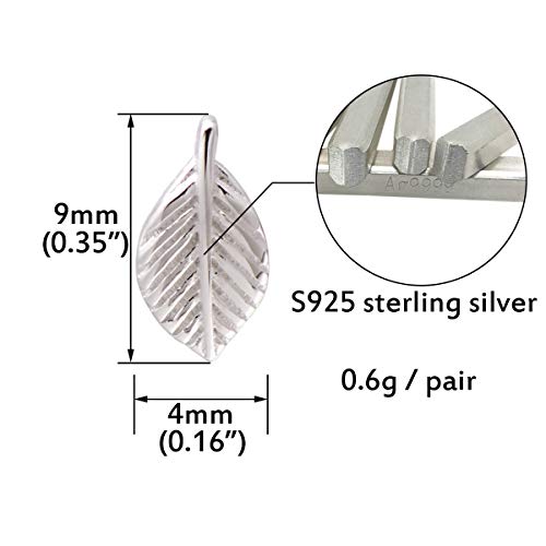 925 Sterling Silver Small Leaf Earrings Studs #TOP5
