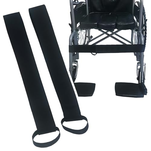 2Pcs Wheelchair Thigh Strap Support Leg Straps Wheelchair Strap Seat Belt Leg Support Strap for Elderly Dementia Paralysis Parkinson's Leg Spasm Keeping Leg Together for Wheelchair User(Black)