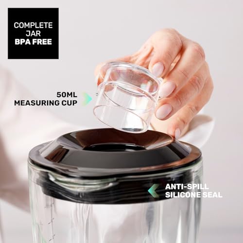 Taurus - Power Total Batidora de Vaso | 2000W Potencia | Jarra de Cristal 2,2L | Cuchillas de 6 Filos | Programas Turbo | Smoothies | Pica Hielo - imagen 6