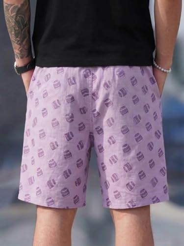 Image of Men's Cotton Casual Shorts |Striped Half Pants for Men |Comfortable | Elastic Waist with Drawstring | Lightweight & Comfortable for Beach Vacations, Casual Daily Outings & Sleepwear Bermuda Shorts