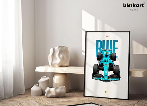 Image of BLINKART Scuderia Ferrari SF-23 CarFramed Posters Gift Items Boys Room Wall Decoration Bedroom Office Studio Synthetic Wood Frame & Acrylic Glass Ready to Hang - 18x12 Inch, (A4 Size) - CAR-256