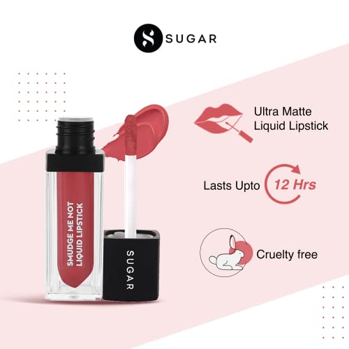 Image of SUGAR Cosmetics Smudge Me Not Liquid Lipsticks for Women | Transferproof & Waterproof | Lasts 12+ Hours | Matte Lipstick | 4.5ml - 44 Preach Peach (Peach Pink)