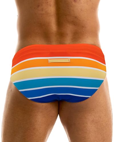 MIZOK Men's Sexy Prints Swimming Bikini Low Rise Swimwear Brief3