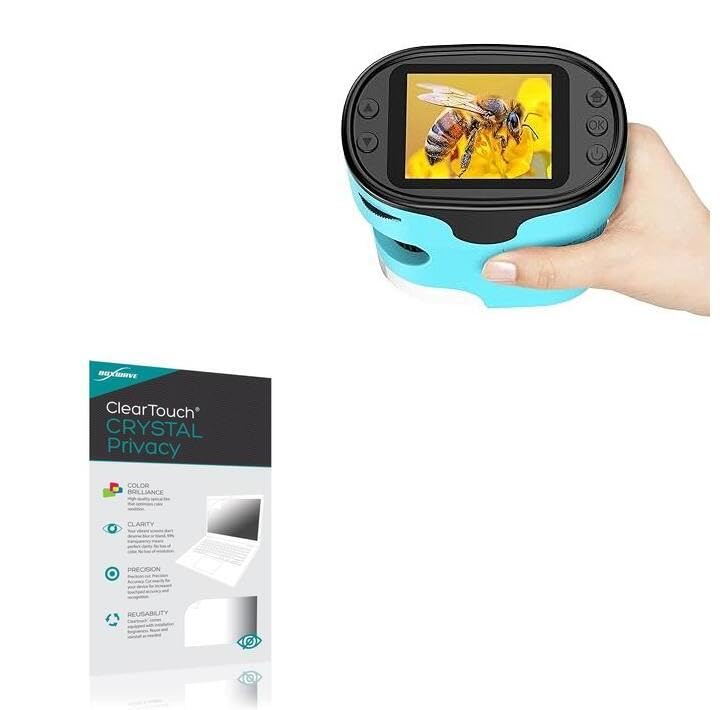 BoxWave Screen Protector Compatible with KEXWAXX 1000X Pocket Microscope for Kids (KX-1000-CY) - ClearTouch Crystal Privacy (2-Pack), Privacy Screen Protector Flexible Film Clear
