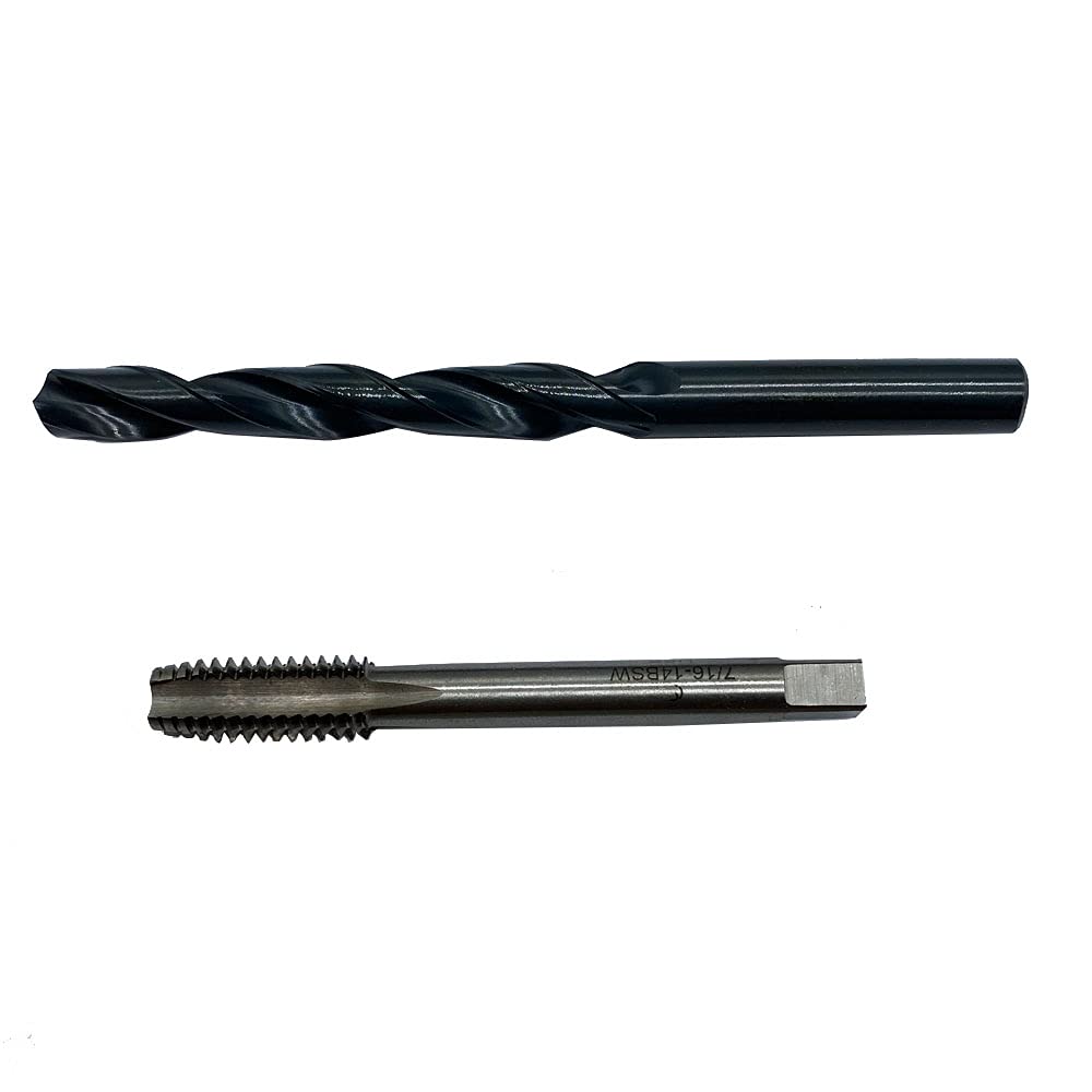 Zouzmin7/16-14UNC HSS Thread Tap andU (?9.4mm Grinding Straight Shank Twist Drill bits Combo Set,HRC63-66.
