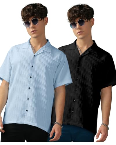 Image of Men's Striped Half Sleeve Polycotton Shirt | Casual & Formal Wear | Comfortable & Stylish