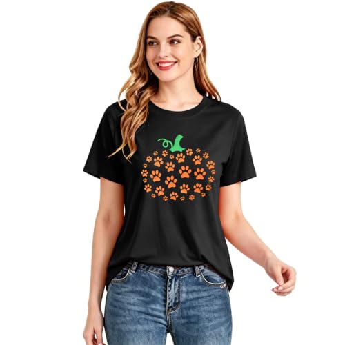 Halloween Pumpkin Shirt Women Graphic Tee Fall Casual Shirt - image 3