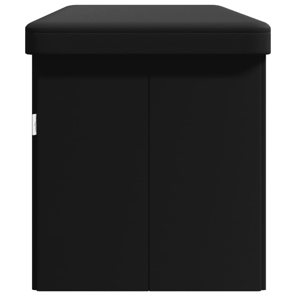Genérico Banco de almacenaje Plegable de PVC Negro,Mobiliario,Bancos,Bancos para recibidores y almacenamiento-374906