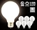 TORCHSTAR LED Dimmable G25 Globe Light Bulbs, 5W (60W Equiv.), 360° Glowing Frosted Glass Lens for Decorative, Warm White Ambiance Pro, Incandescent Replacement, Pack of 6