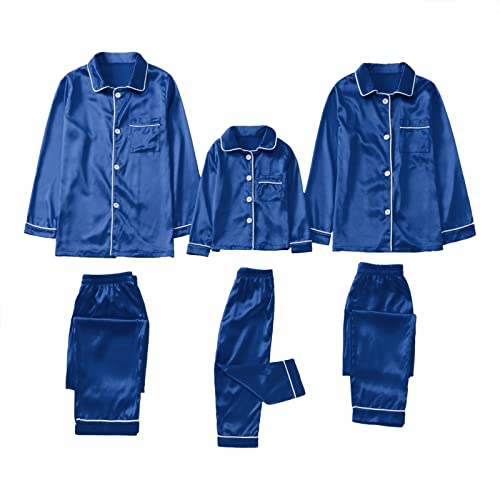 Family Christmas Pajamas Matching Sets 2025 Plus Size Xmas Silk Satin Pjs Matching Sets Holiday Comfy Sleepwear4