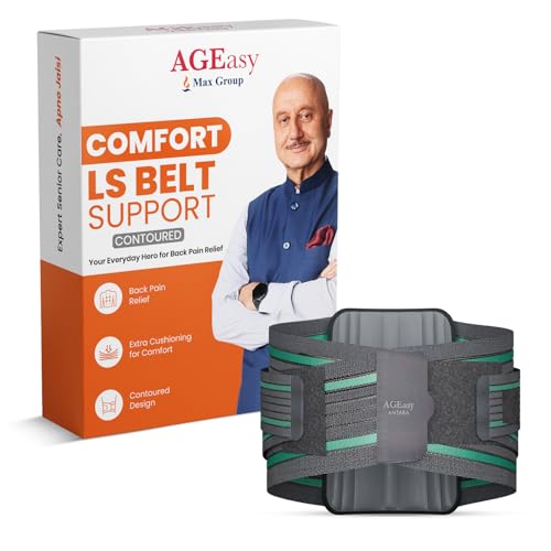 Image of AGEasy (Max Group Comfort Contoured LS Waist Belt | Lumbar Support Belt for Back Pain Relief & Posture Correction | Back Support Belt with Gel Padding for Men & Women