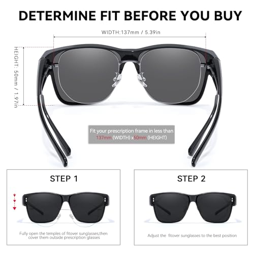 LVIOE Fit Over Sunglasses for Women Men Polarized Wear Over Eyeglasses with UV400 Protection LS3022-14
