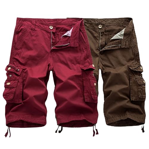 Short cargo homme multi-poches en sergé short de travail grande taille coupe décontractée