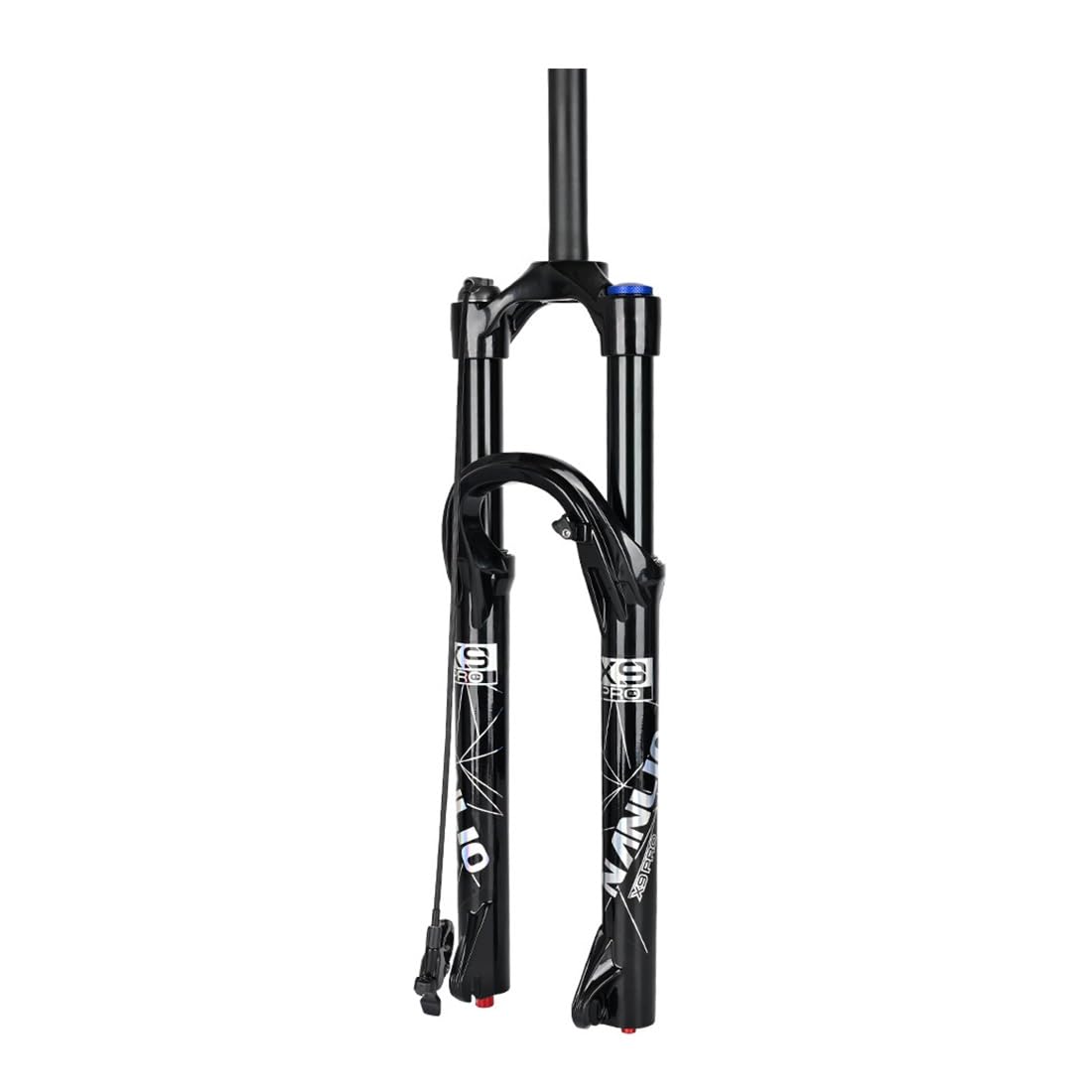 Przedni widelec MTB z zawieszeniem pneumatycznym, prosta rura 28,6 mm, przedni widelec do rowerów górskich z hamulcem tarczowym, szybkozłączka 9 × 100 mm, regulacja odbicia, ręczne / zdalne zamykanie