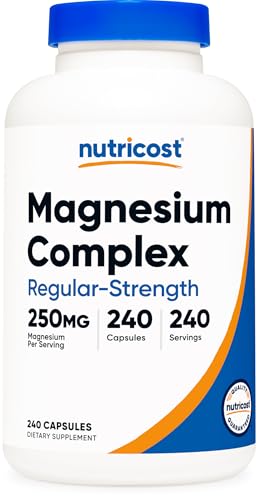 Nutricost Magnesium Complex 250mg 240 Capsules - Magnesium Oxide Citrate and Glycinate - Gluten Free and Non-GMO