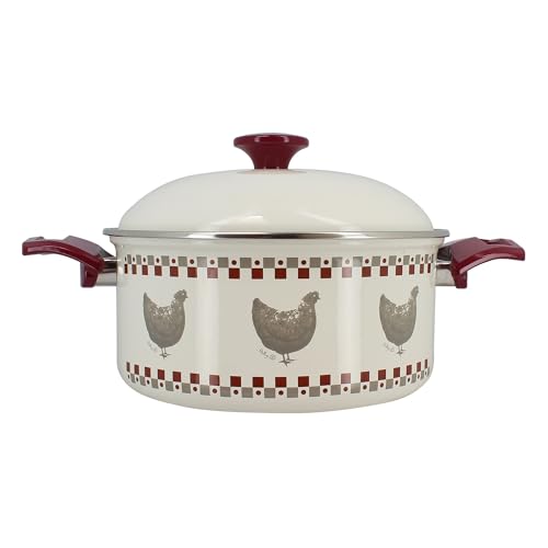 MENASTYL - Faitout gallina 24cm en acier émaillé avec couvercle en métal - 3645460
