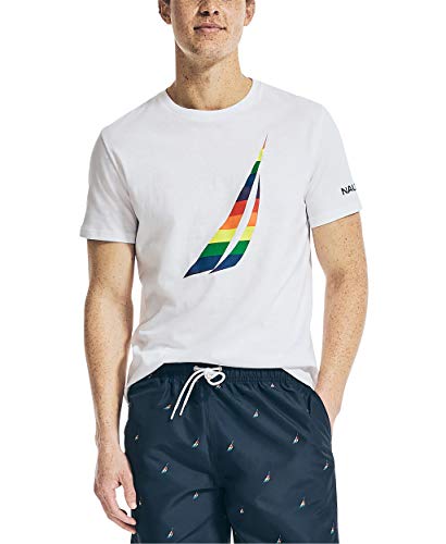 Nautica Men s Pride Graphic T-Shirt, Bright White, Medium