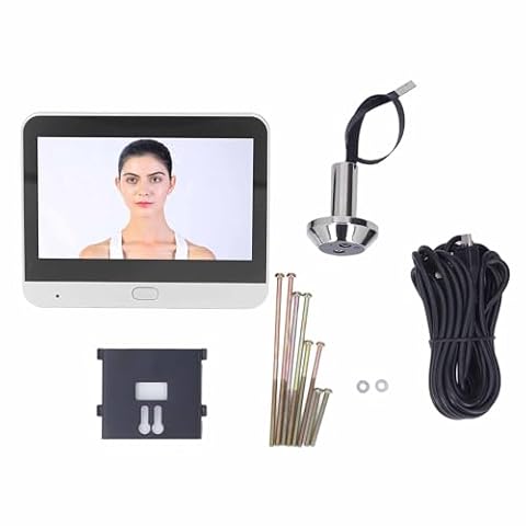 BuyWeek Bezprzewodowa kamera wizjera do drzwi, 1080P 120 stopni widok kamera do drzwi z noktowizją domofon cyfrowy wizjer do drzwi z 4,3-calowym kolorowym monitorem czujnik ruchu PIR