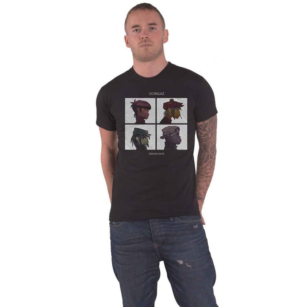 Gorillaz T Shirt Demon Days Band Logo Official Mens Black XXL