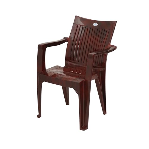 Image of Nilkamal CHR2209 Plastic Mid Back Chair |Set of 4|Stackable Chair|for Home, Dining Room, Bedroom, Kitchen, Living Room, Office, Outdoor, Garden |Rose Wood