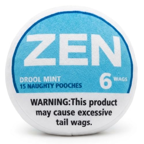 Zen-Pouchy Funny Dog Toy Squeaker - Hilarious Parody Nic Pouch Plush Toy - Durable Interactive Dog Toy for Small Medium Dogs (Blue)